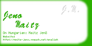 jeno maitz business card