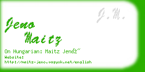 jeno maitz business card